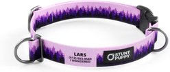 Stunt Puppy Wilderness Everyday Personalized Dog Collar with Custom ID, Pine Purple, Medium: 14 to 21-in neck, 1-in wide