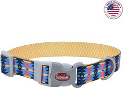 Sublime Adjustable Dog Collar, Aztec Yellow Chevron, Small: 8-12-in neck, 3/4-in wide slide 1 of 4