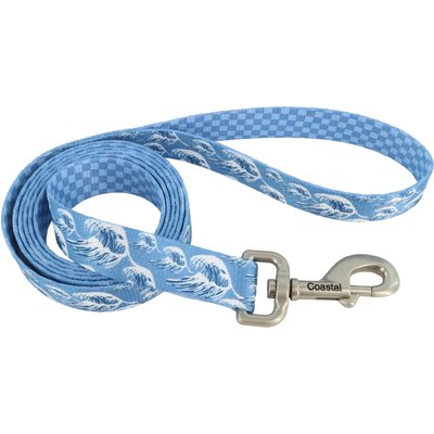 Sublime Sublime Dog Leash, Blue Waves with Blue Checkers