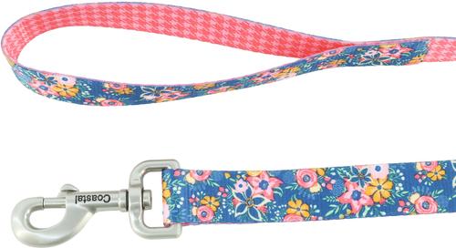 Show full view: Sublime Dog Leash, Pink & Orange Flowers on Navy slide 3 of 7