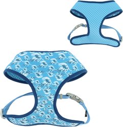 Sublime Reversible Dog Harness, Blue Waves with Blue Checkers, XX-Small: 14-16-in chest