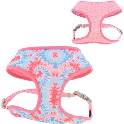 Sublime Sublime Reversible Dog Harness, Pink Tie Dye with Pink Arrows, Medium: 20-29-in chest