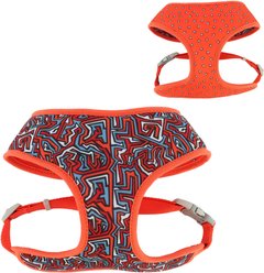 Sublime Reversible Dog Harness, Red Blue Graffitti with Red Stars, XX-Small: 14-16-in chest