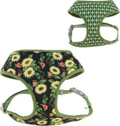 Sublime Reversible Dog Harness, Sunflower with Green Argyle, Small: 19-23-in chest