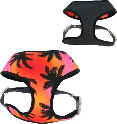 Show full view: Sublime Reversible Dog Harness, Sunset Palms with Black Grid, Medium: 20-29-in chest slide 4 of 8