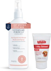 Sulfodene 3-Way Ointment for Dogs + Veterinary Formula Clinical Care Hot Spot & Itch Relief Spray
