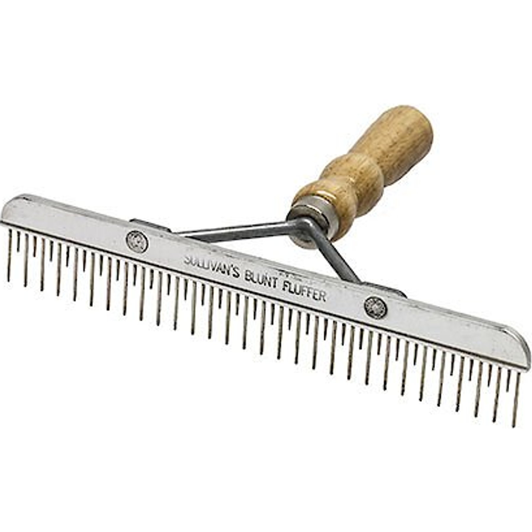 Sullivan Supply Wood Handle Blunt Tooth Fluffer Farm Animal Comb