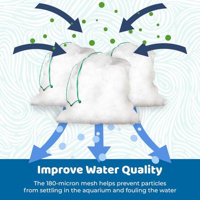 Show full view: SunGrow Activated Carbon Aquarium Filter Media Bag for Betta Fish Tank Maintenance, 10 count slide 2 of 6