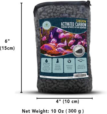 Show full view: SunGrow Activated Carbon Charcoal Pellets Aquarium Filtration, Cat Litter Box & Water Fountain Deodorizer Filter Media, 10-oz slide 6 of 6
