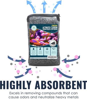 Show full view: SunGrow Activated Carbon Charcoal Pellets Aquarium Filtration, Cat Litter Box & Water Fountain Deodorizer Filter Media, 10-oz slide 4 of 6