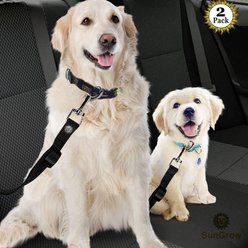 SunGrow Adjustable Safety Tether Dog & Cat Seat Belt Travel Accessories, 2 count, Black slide 2 of 7