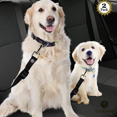 Show full view: SunGrow Adjustable Safety Tether Dog & Cat Seat Belt Travel Accessories, 2 count, Black slide 3 of 9