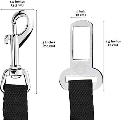 Show full view: SunGrow Adjustable Safety Tether Dog & Cat Seat Belt Travel Accessories, 2 count, Black slide 7 of 9