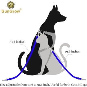 SunGrow Adjustable Safety Tether Dog & Cat Seat Belt Travel Accessories, 2 count, Black