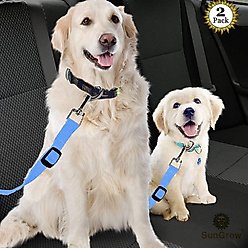 SunGrow Adjustable Safety Tether Dog & Cat Seat Belt Travel Accessories, 2 count, Blue slide 2 of 7