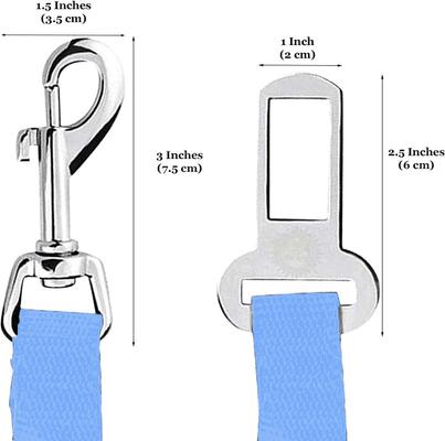 Show full view: SunGrow Adjustable Safety Tether Dog & Cat Seat Belt Travel Accessories, 2 count, Blue slide 7 of 9