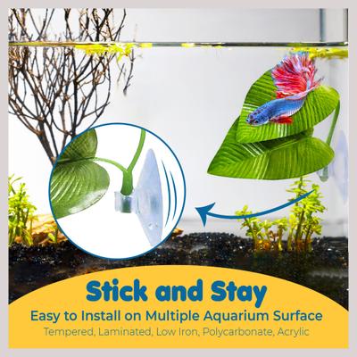 Show full view: Vila African Dwarf Frog & Betta Bed Leaf Hammock with Suction Cups Fish Sleeping Pad Tank & Aquarium Plastic Plants, 3 count slide 4 of 7