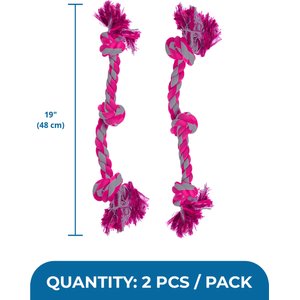 SunGrow Aggressive Chewers Interactive Tug of War & Teething Dog Rope Toy, 2 Count
