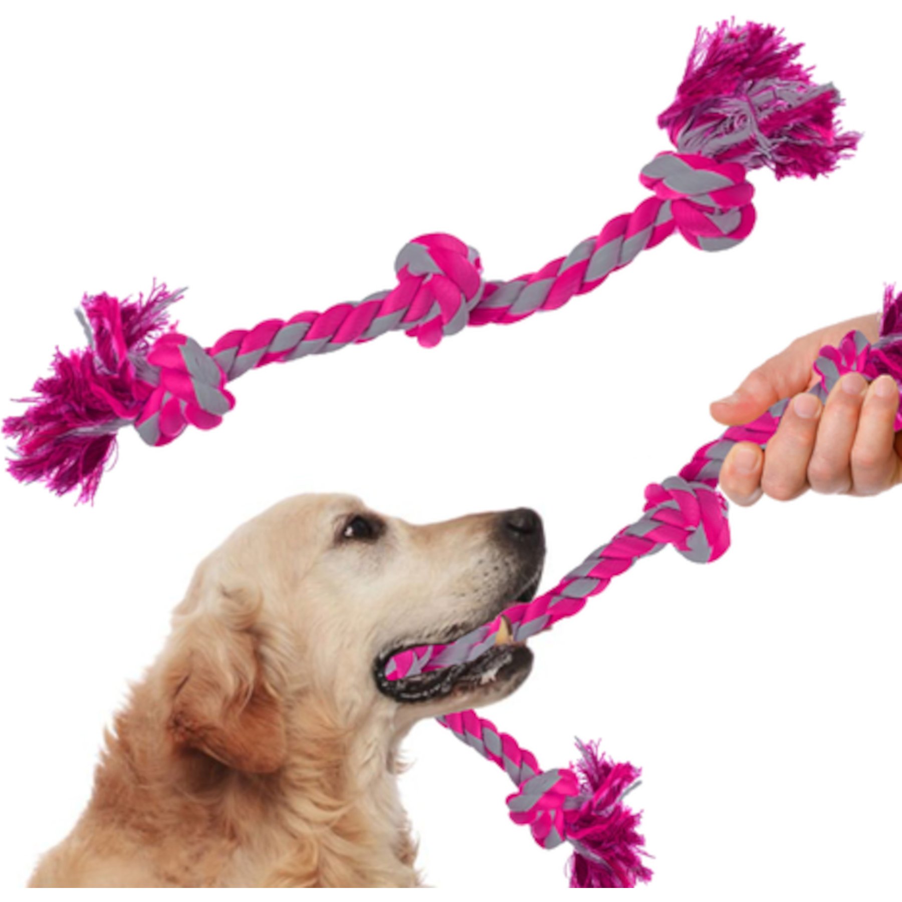 SUNGROW Aggressive Chewers Interactive Tug of War Teething Dog