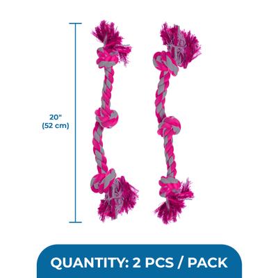 Show full view: SunGrow Aggressive Chewers Interactive Tug of War & Teething Dog Rope Toy, 2 Count slide 6 of 7