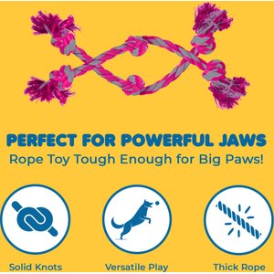 SunGrow Aggressive Chewers Interactive Tug of War & Teething Dog Rope Toy, 2 Count