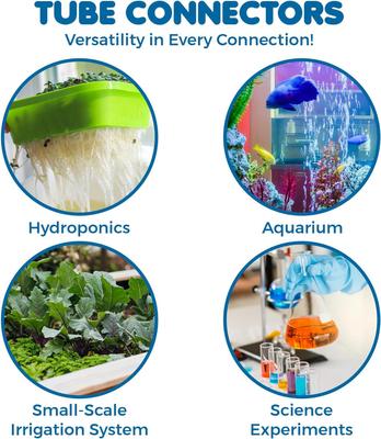 Show full view: SunGrow Airline Tubing Connectors for Betta & Turtle Tank, Fish Aquarium Bubbler Air Pump Accessories, 40 count slide 6 of 8