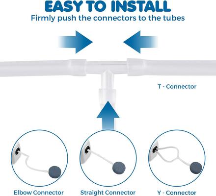 Show full view: SunGrow Airline Tubing Connectors for Betta & Turtle Tank, Fish Aquarium Bubbler Air Pump Accessories, 40 count slide 7 of 8