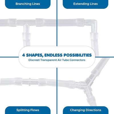 Show full view: SunGrow Airline Tubing Connectors for Betta & Turtle Tank, Fish Aquarium Bubbler Air Pump Accessories, 40 count slide 3 of 8