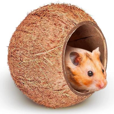 Show full view: SunGrow Bedding & Sand Bath Container Cozy Hideout Coconut Hut Small-Pet Litter Box slide 2 of 8