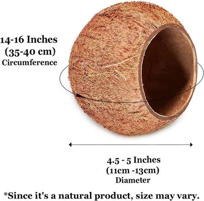 Show full view: SunGrow Bedding & Sand Bath Container Cozy Hideout Coconut Hut Small-Pet Litter Box slide 7 of 8