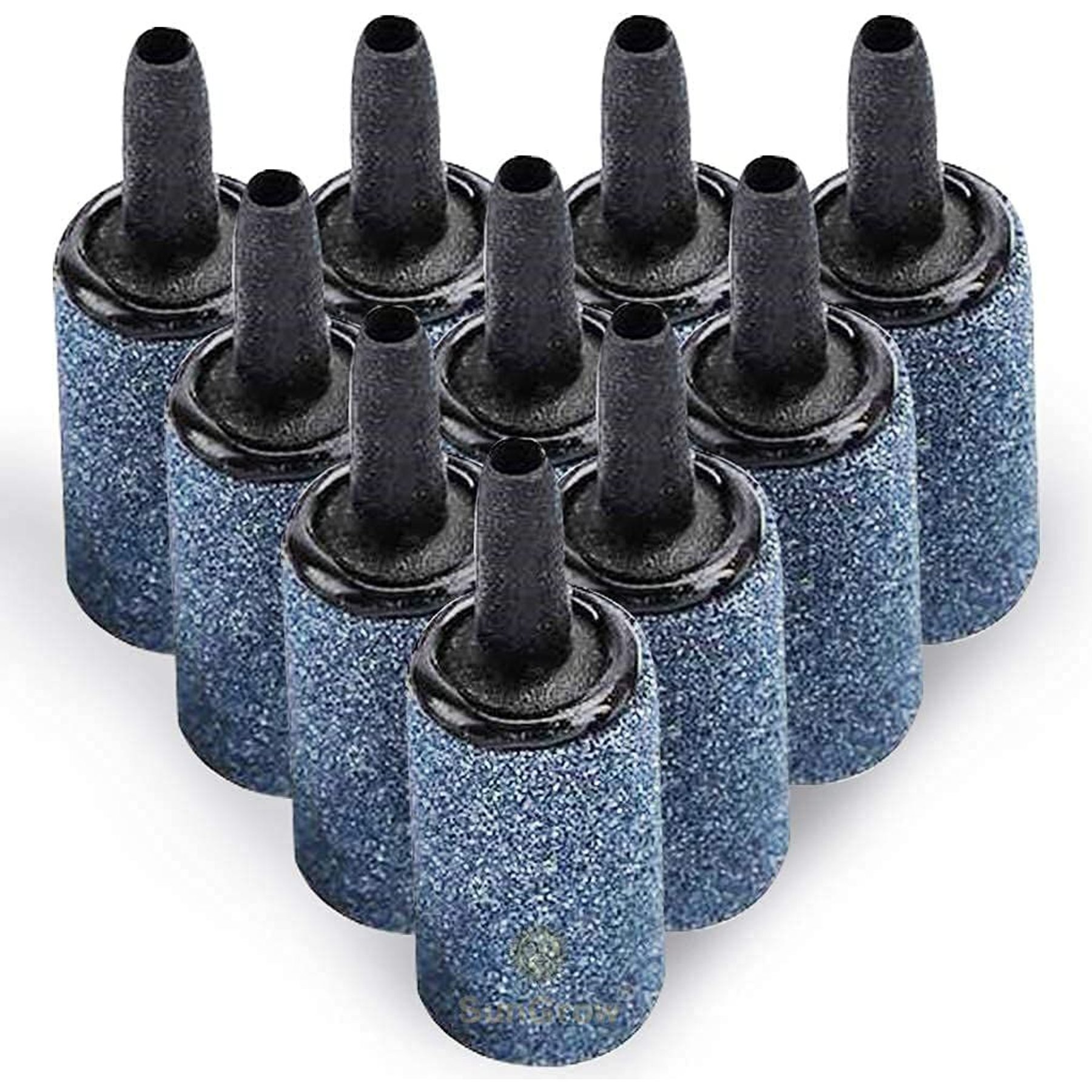 SunGrow Betta Aquarium Bubbler, Air Stone Aerator for Hydroponics & Aquaponic Fish Tank, 10 count