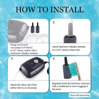 Show full view: SunGrow Betta Aquarium Bubbler, Air Stone Aerator for Hydroponics & Aquaponic Fish Tank, 10 count slide 4 of 6