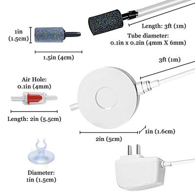 Show full view: SunGrow Betta Aquarium Small Quiet Air Pump Set with Fish Tank Air Stone Bubbler Aerator slide 4 of 5