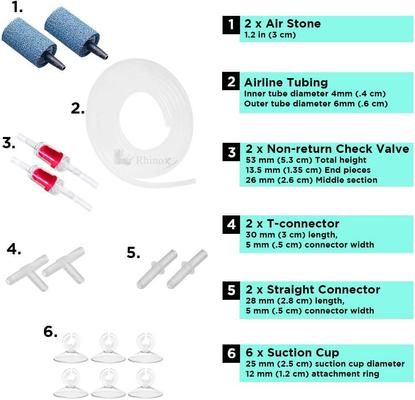 Show full view: SunGrow Betta Fish Tank Bubbler Aerator, Aquarium Air Stone & Airline Tubing Set slide 4 of 4