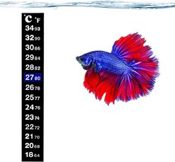 SunGrow Betta Fish Thermometer Sticker, Temperature Strip for Small Aquarium & Reptiles Tank