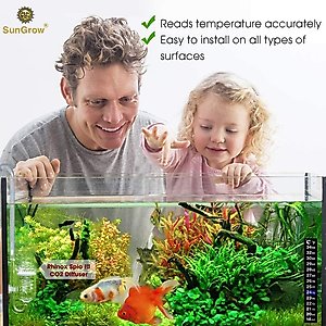 SunGrow Betta Fish Thermometer Sticker, Temperature Strip for Small Aquarium & Reptiles Tank
