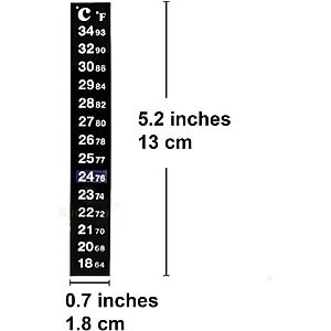 SunGrow Betta Fish Thermometer Sticker, Temperature Strip for Small Aquarium & Reptiles Tank