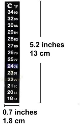 Show full view: SunGrow Betta Fish Thermometer Sticker, Temperature Strip for Small Aquarium & Reptiles Tank slide 7 of 8