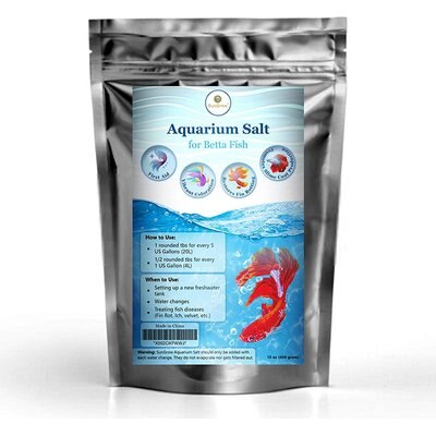 SunGrow SunGrow Betta Fish Water Conditioner & Treatment Freshwater Fish Aquarium Salt, 16-oz bag