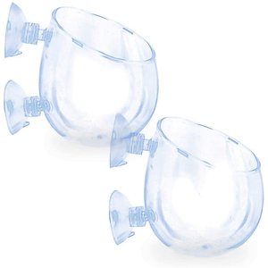 SunGrow Betta & Turtle Glass Pot for Aquarium Live Plant Reptile Terrarium Tank Decor, 2 count