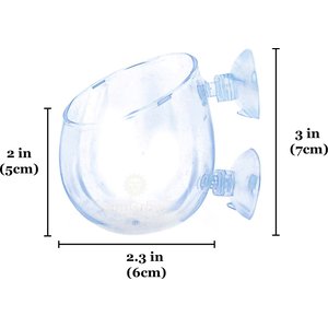 SunGrow Betta & Turtle Glass Pot for Aquarium Live Plant Reptile Terrarium Tank Decor, 2 count