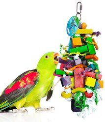 SunGrow Bird Chew Toy, Medium & Large Parrot Foraging Blocks for Cage