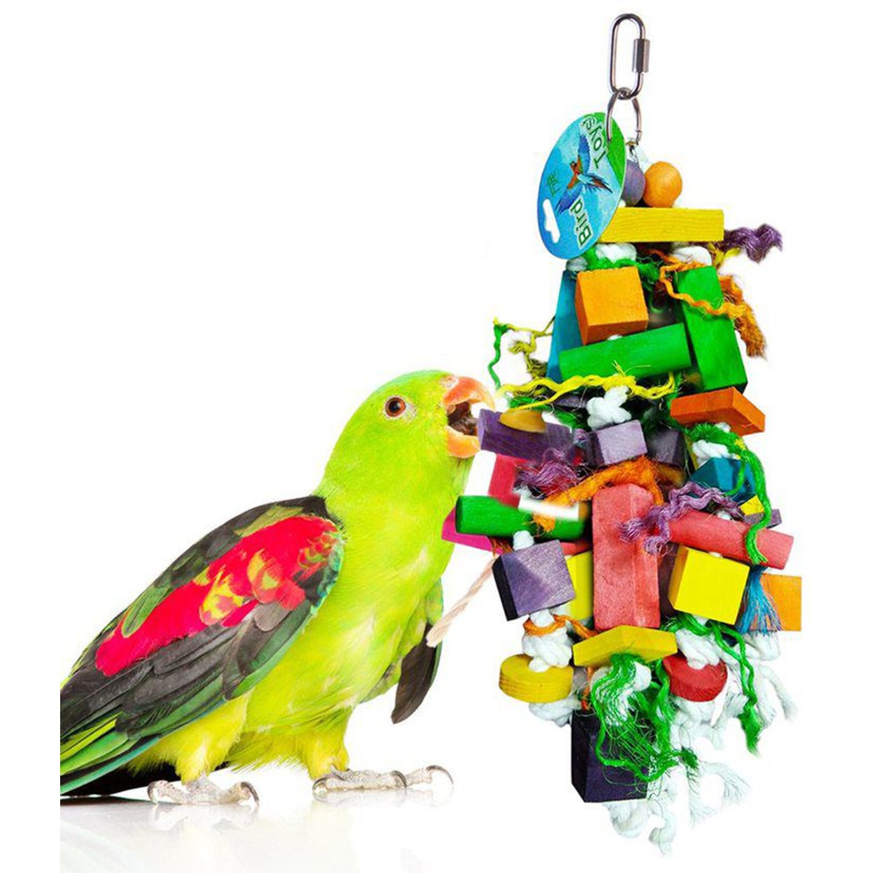 SunGrow Bird Chew Toy, Medium & Large Parrot Foraging Blocks for Cage