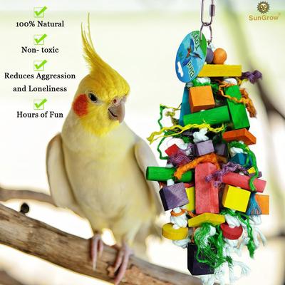 Show full view: SunGrow Bird Chew Toy, Medium & Large Parrot Foraging Blocks for Cage slide 4 of 8