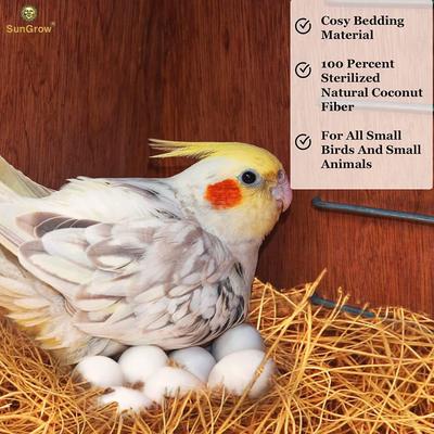 Show full view: SunGrow Bird Nesting Coconut Fiber, Bedding Material for Parakeet & Finch Nest Box slide 3 of 5