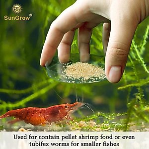 SunGrow Bottom Feeder & Shrimp Feeding Dish, Sinking Fish Food & Reptile Water Bowl