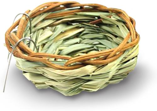 Show full view: SunGrow Canary & Finch Nesting Material in Bird Cage Handmade Grass Basket, 4-in diameter slide 2 of 7