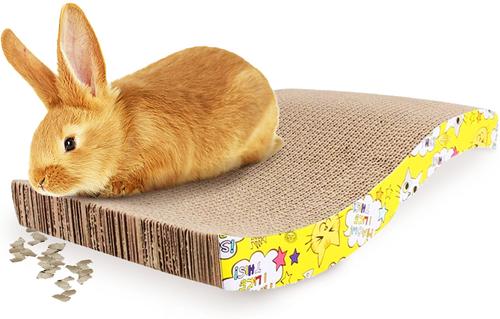 Show full view: SunGrow Cardboard Cat & Rabbit Scratcher Bed, Scratch Pad for Indoor Pets slide 2 of 5