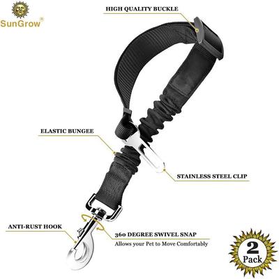 Show full view: SunGrow Cat & Dog Car Leash Elastic Seat Belt & Restraint for Safety Pet Travel, 2 count slide 4 of 7