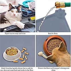 SunGrow Cat & Dog Food Mat for Treats & Water Bowls, Waterproof & Non-Slip Silicone Pet Feeding Pad slide 2 of 6